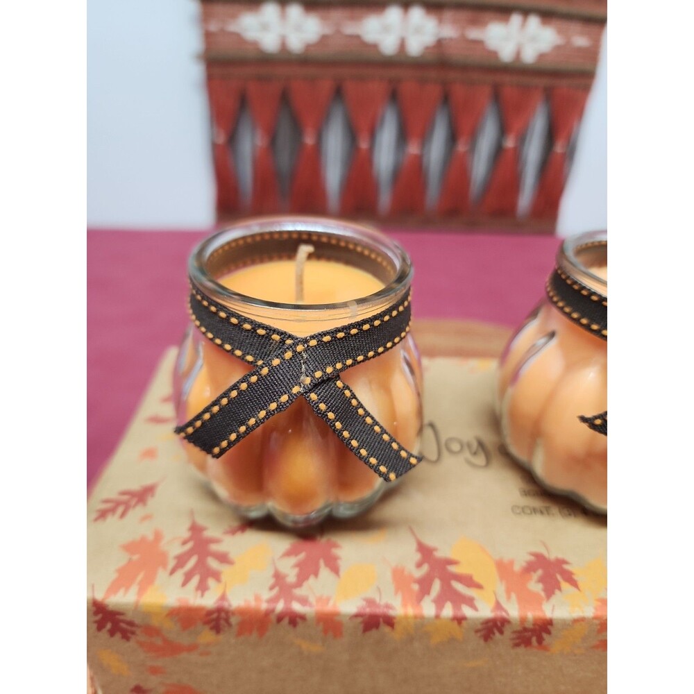 Partylite Joy Of Autumn 3 Candle Set Harvest Fragrances Shades Of Orange NIB - Picture 4 of 9